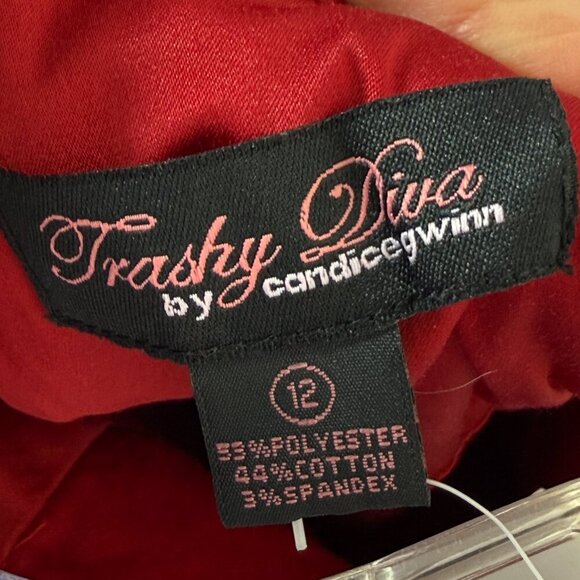 Trashy Diva Red Dress Retro Rockabilly Valentine's 50s Pinup 10 - Picture 11 of 12